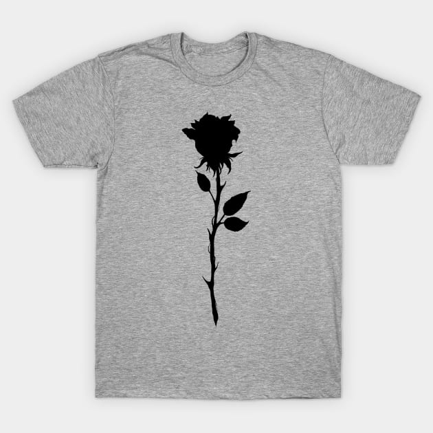 Simple Rose Silhouette T-Shirt by accrescent